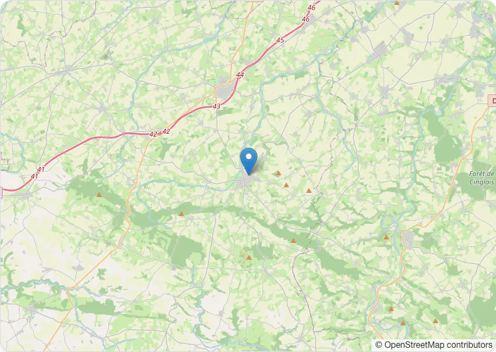 Carte du secteur autour d’Aunay-sur-Odon, avec le siège de L’habitat normand repéré.